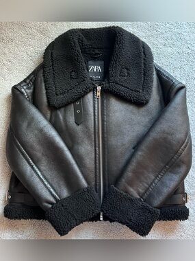 Zara ZW Collection Double-Faced Biker Jacket